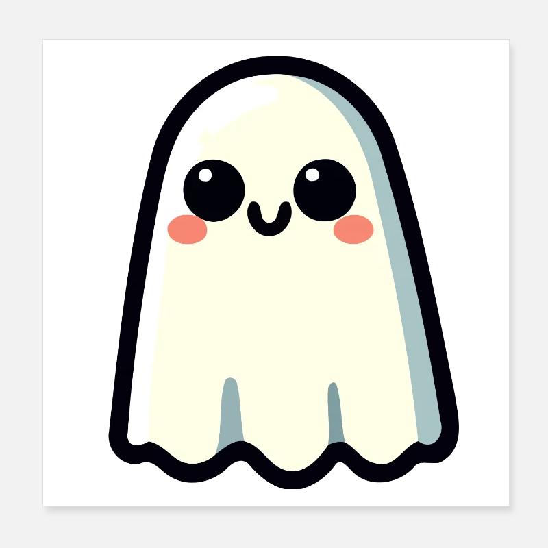 Ghoulishly Cute: The Friendly Phantom Poster 8" x 8" (20x20 cm)