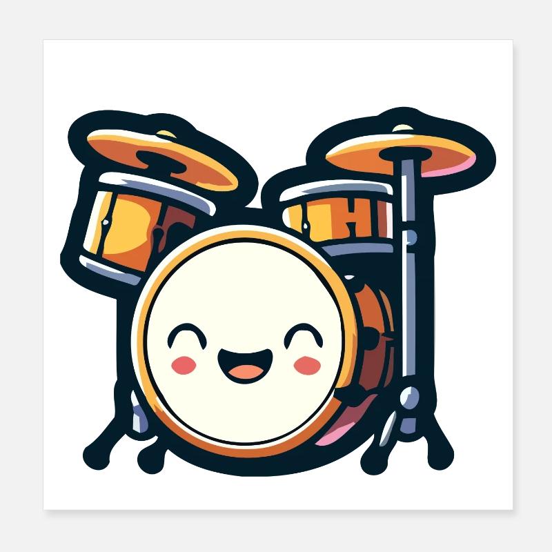 Rhythmisches Rumpeln: Das Schlagzeug-Set Delight Poster 20x20 cm