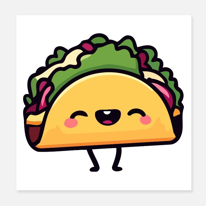 Taco Toon joyeux Poster 20 x 20 cm
