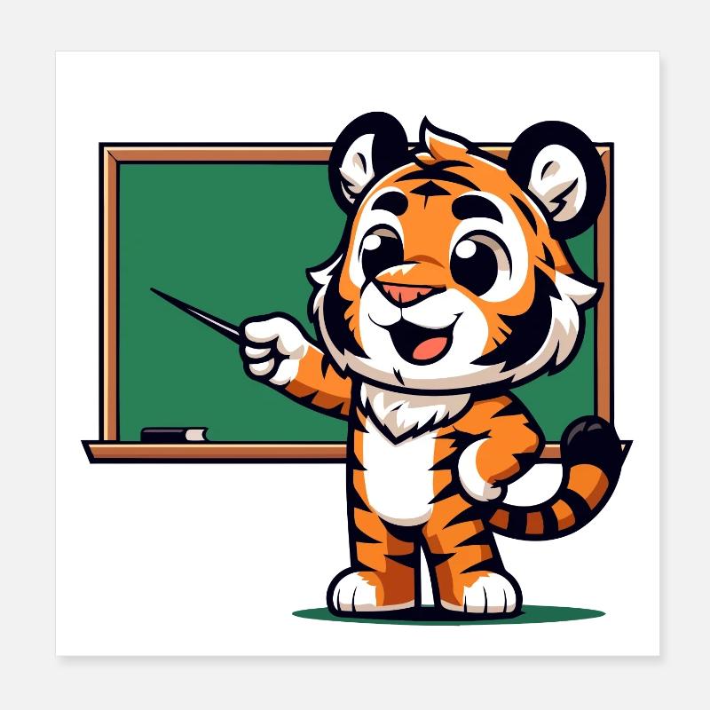 Classe du professeur Tiger Poster 20 x 20 cm