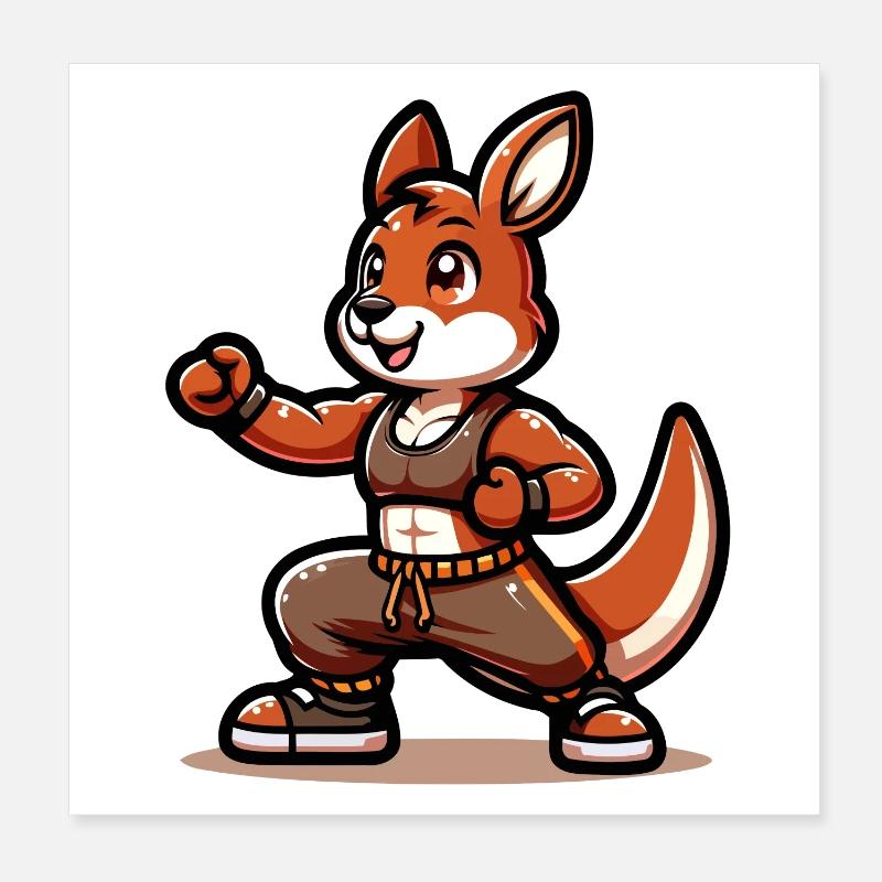 Kickin' Kangaroo Sensei Poster 20x20 cm
