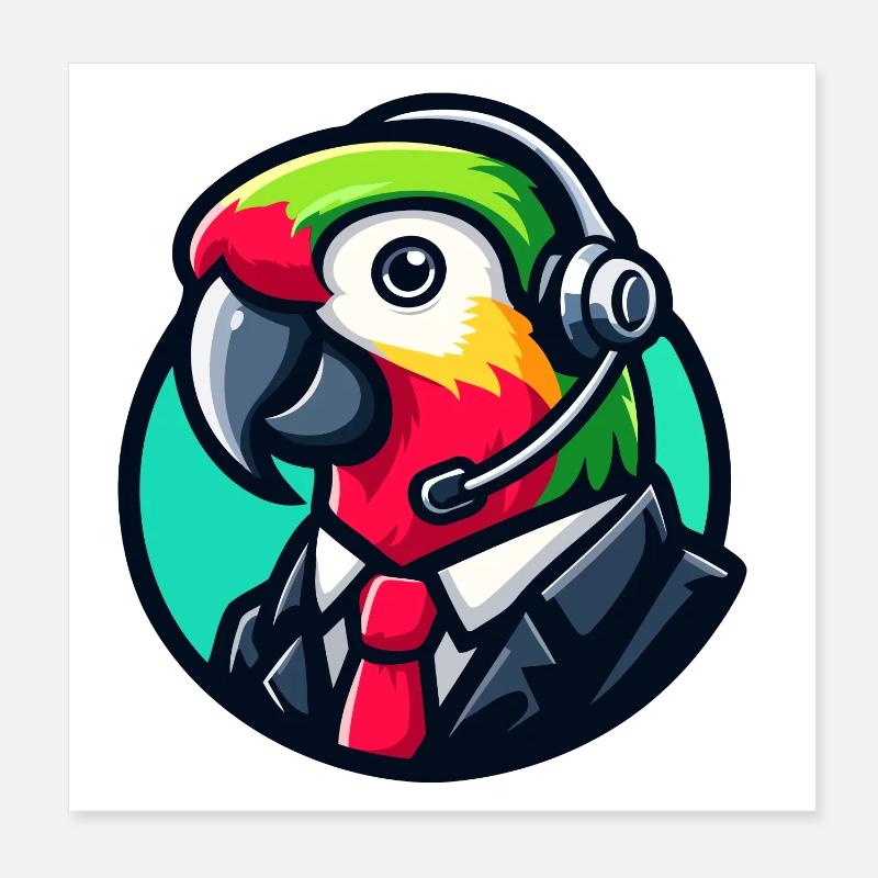 Assistance par chat professionnel Parrot Poster 20 x 20 cm