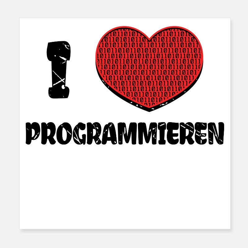 Développeur Cœur Web Développeur Déclaration Ordinateur Poster 20 x 20 cm