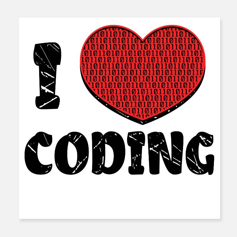 Code Developer Skripting Debug Herz Statement Poster 20x20 cm