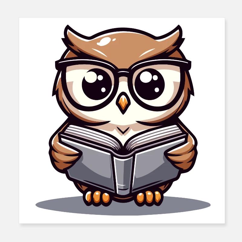 Wise Words: The Bookish Owl Poster 8" x 8" (20x20 cm)