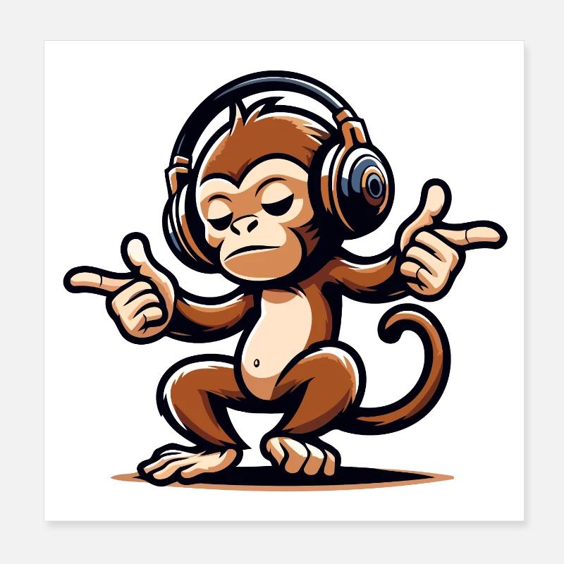 Le maître du mélange Monkey Poster 20 x 20 cm