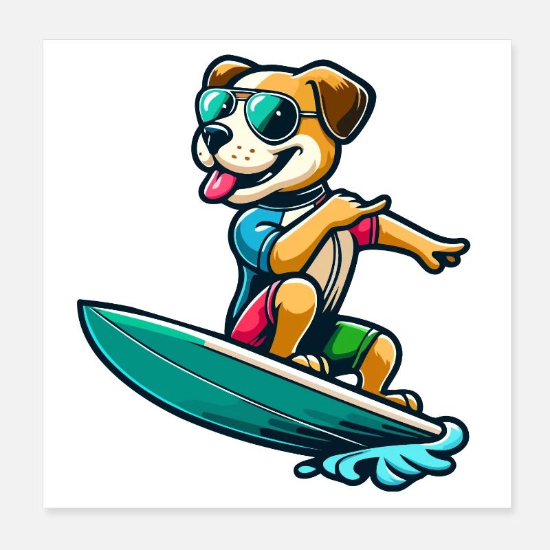 Wave Riding Buddy Poster 20x20 cm