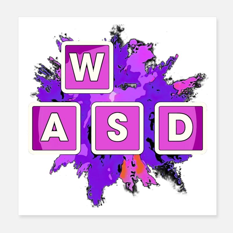 WASD Splash Gaming Blocks Poster 20 x 20 cm