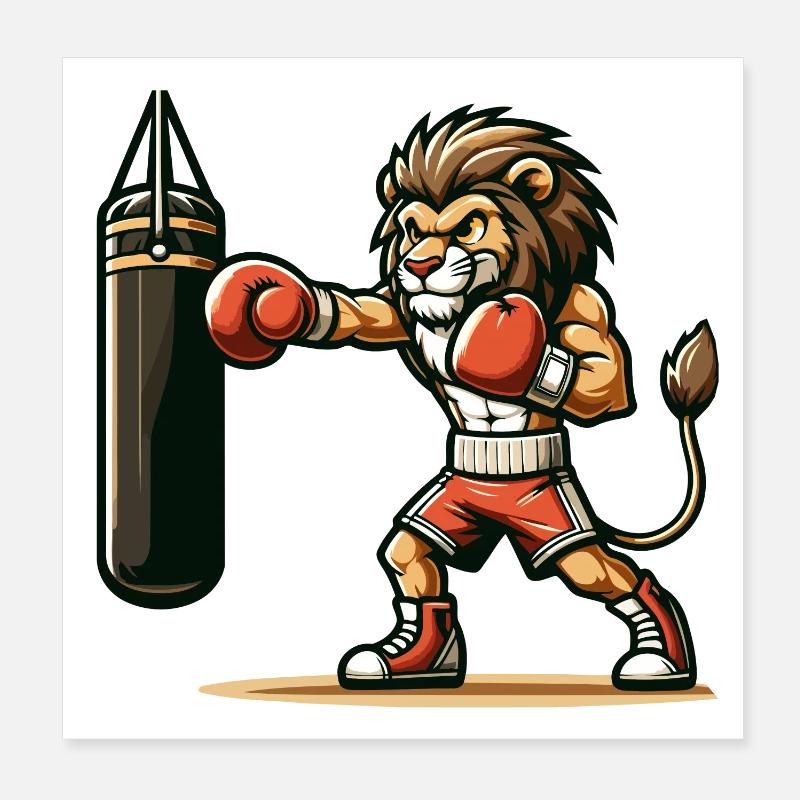 Punchline King: Der Boxlöwe Poster 20x20 cm