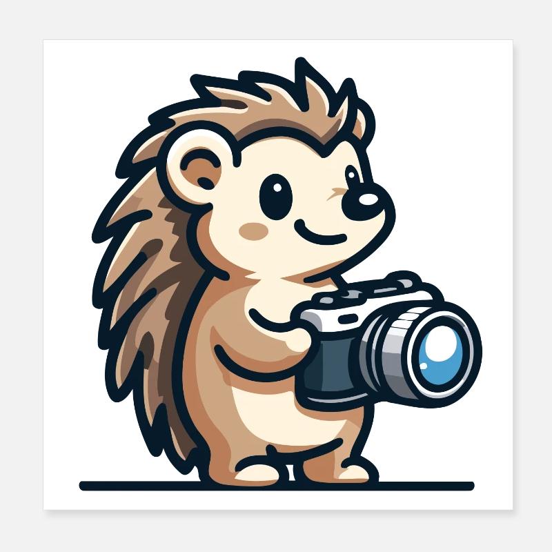 Schnappschuss-Igel: Der Shutterbug-Kumpel Poster 20x20 cm