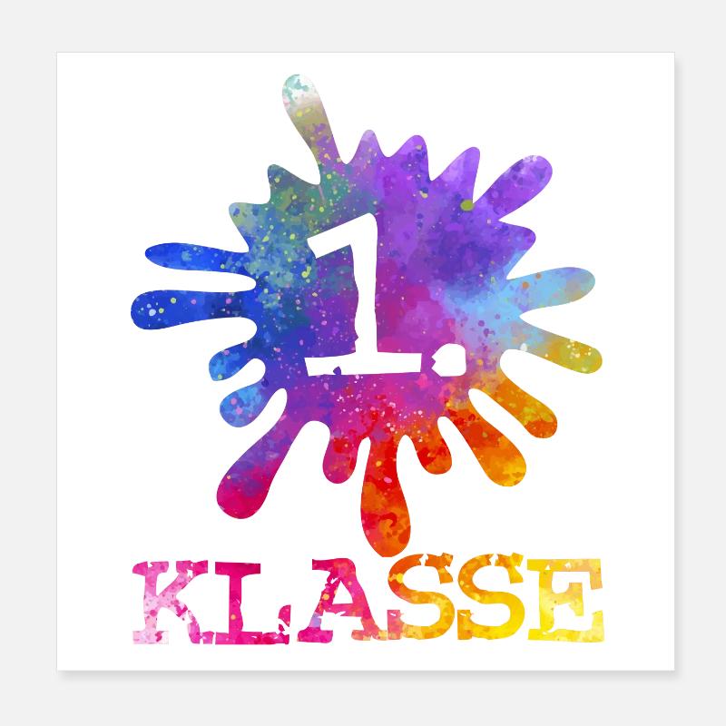 Éclaboussure colorée de couleur violet bleu rouge jaune - 1ère classe Poster 20 x 20 cm