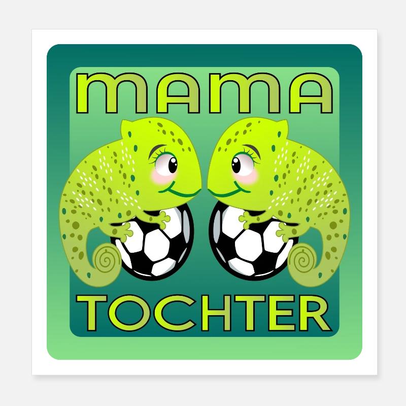 MUTTERTAG FUßBALL TOCHTER MAMA Poster 20x20 cm