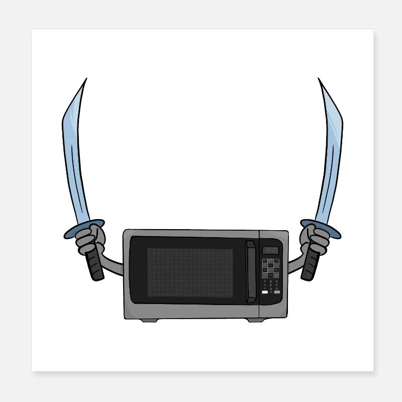 Microwave oven and the sword Poster 8" x 8" (20x20 cm)
