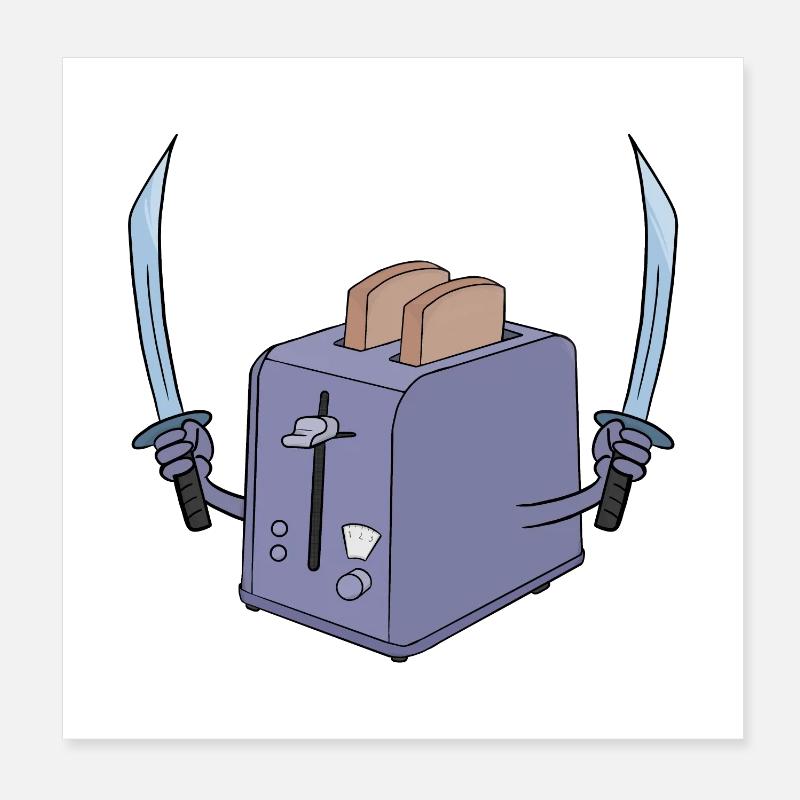 Toaster and the sword Poster 8" x 8" (20x20 cm)