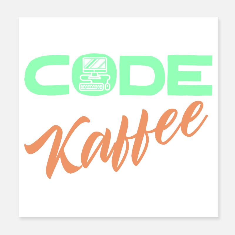 Code Développeur de déclaration Programmeur Ordinateur Poster 20 x 20 cm