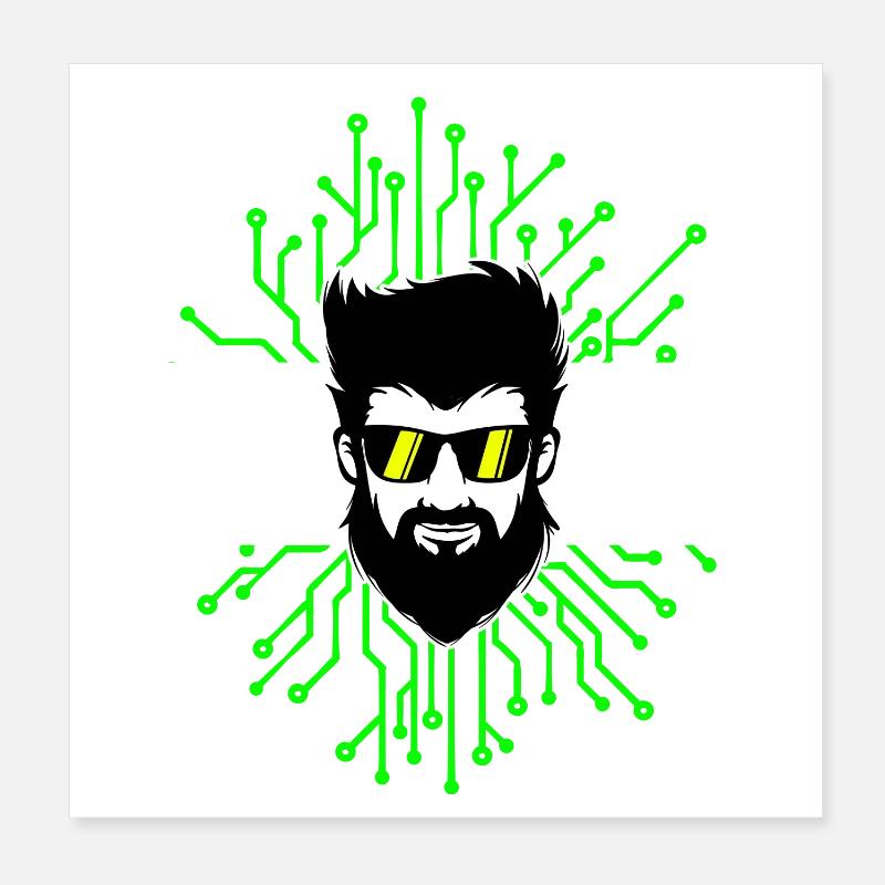 Computerfreak Developer Open Source Code Skripting Poster 20x20 cm