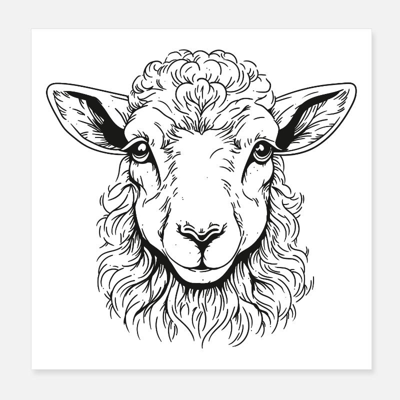 Lamb Portrait Poster 8" x 8" (20x20 cm)