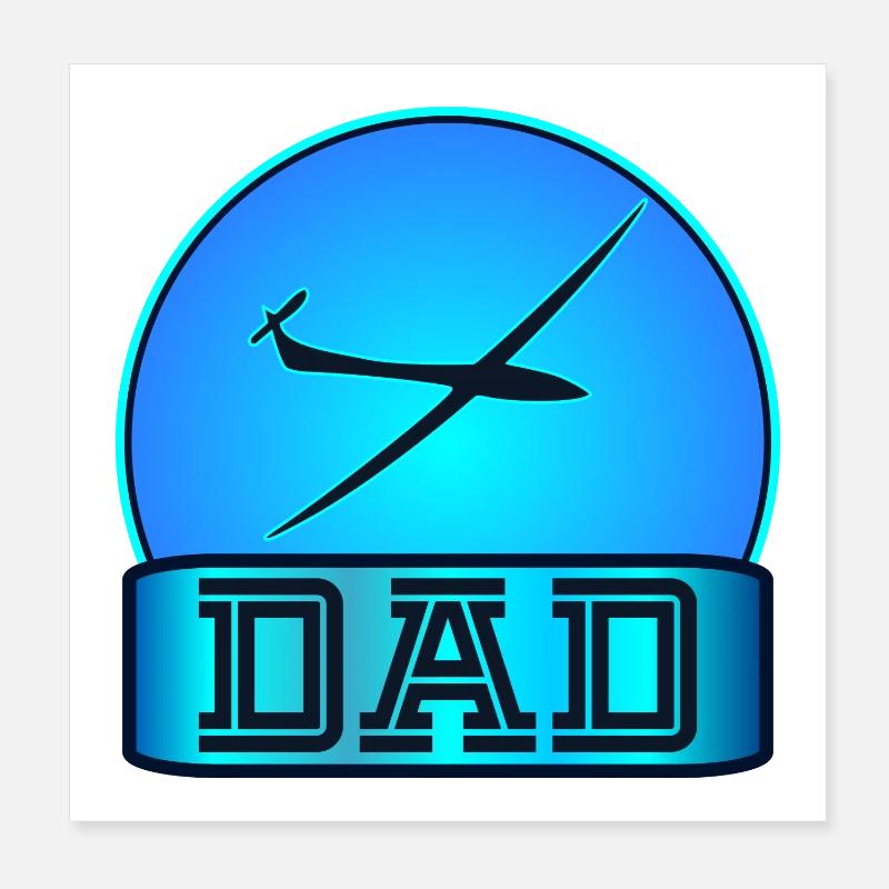 Planeur Papa Poster 20 x 20 cm