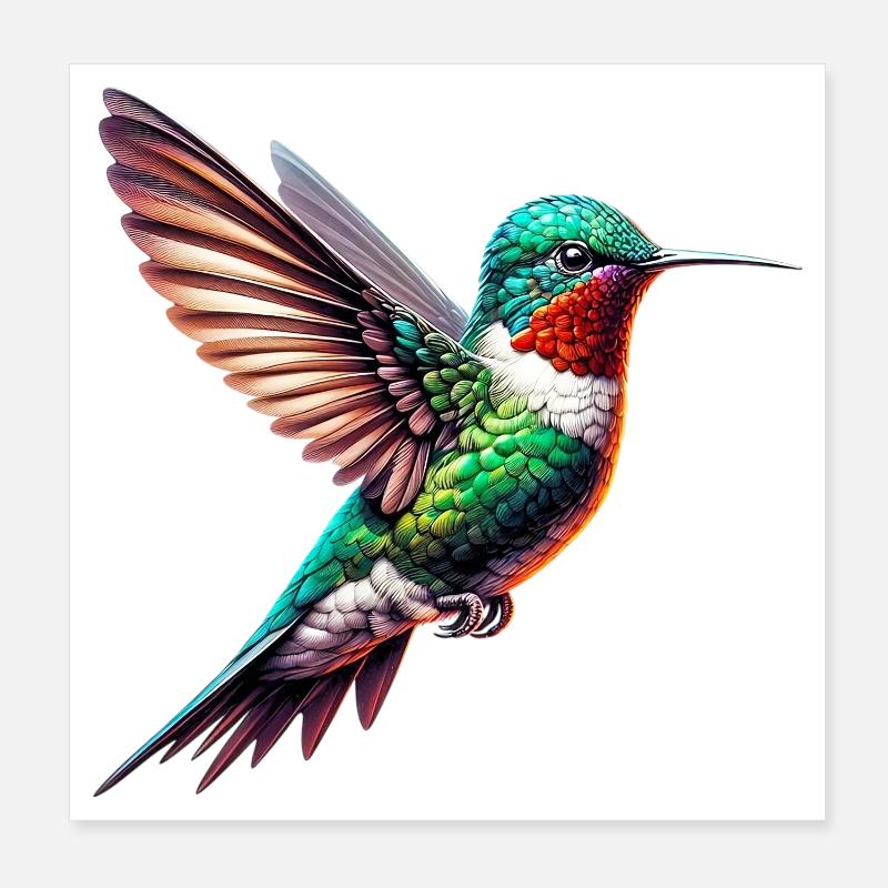 Kolibri Poster 20x20 cm