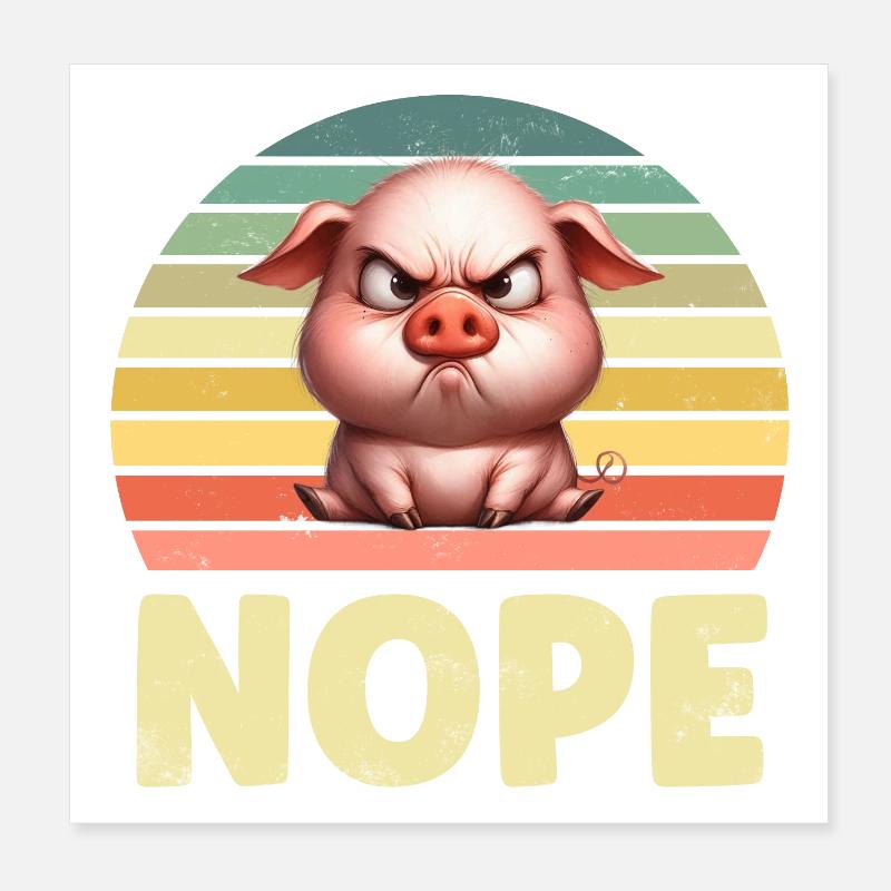 Pig Poster 8" x 8" (20x20 cm)