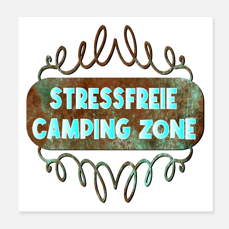CAMPING - KEIN STRESS Poster 20x20 cm