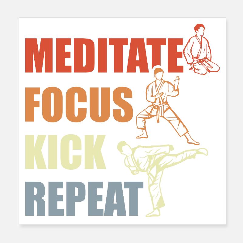 Karate Motivation Poster 20x20 cm