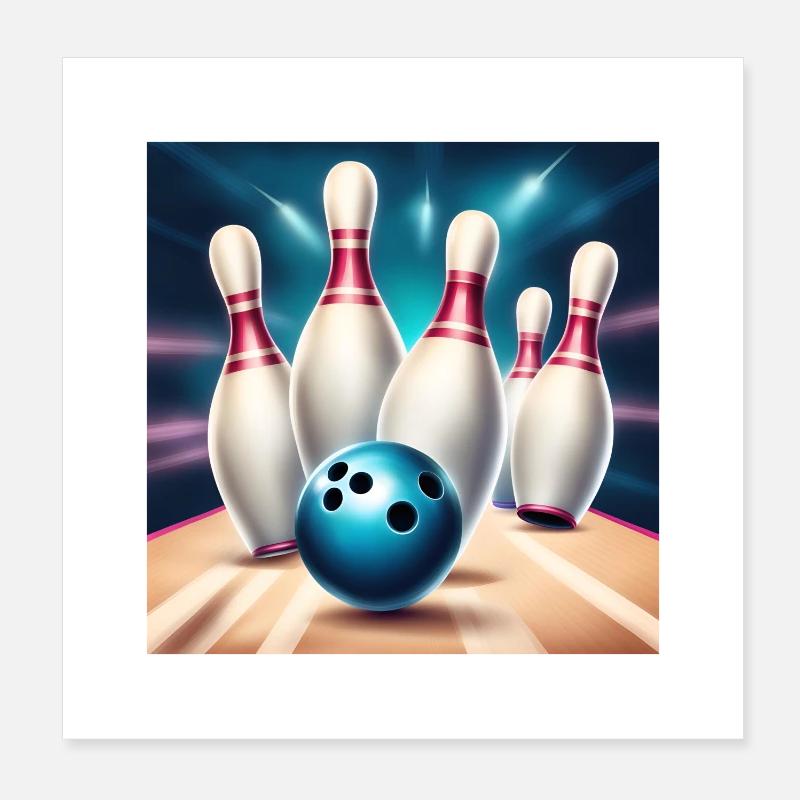 bowling, piste de bowling, jouer au bowling Poster 20 x 20 cm