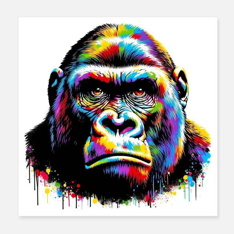 Gorilla Poster 20x20 cm