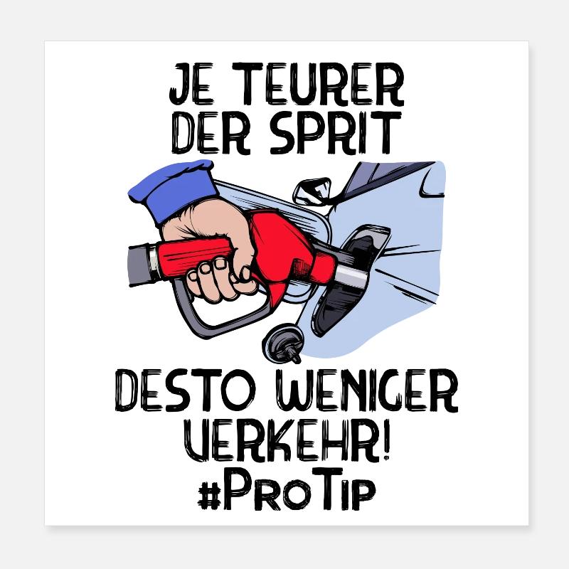 Déclaration de ravitaillement Station essence Diesel Energie Poster 20 x 20 cm