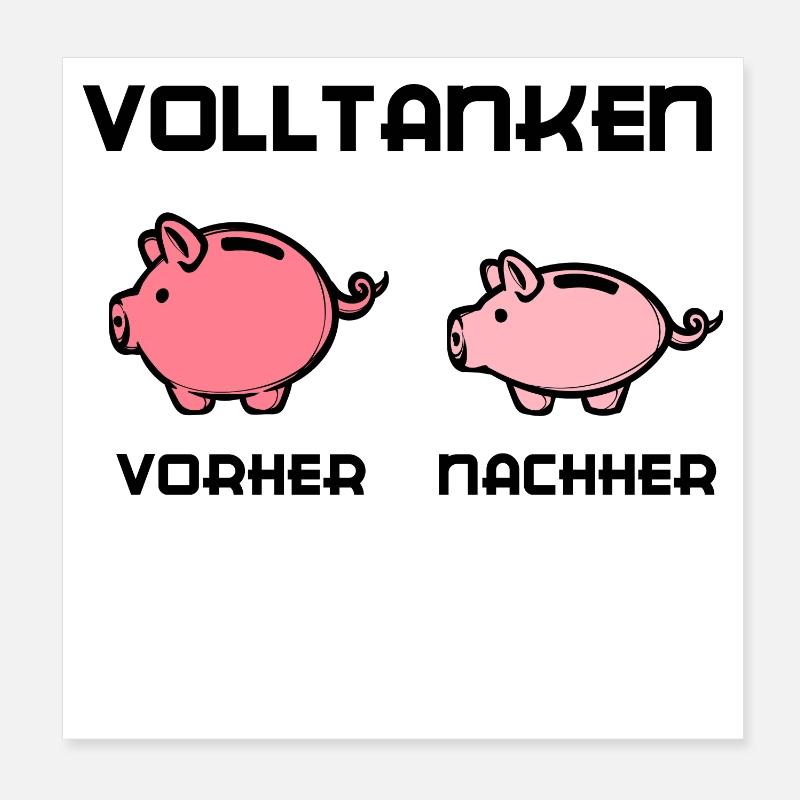 Déclaration de remplissage d’essence de la pompe à essence Poster 20 x 20 cm