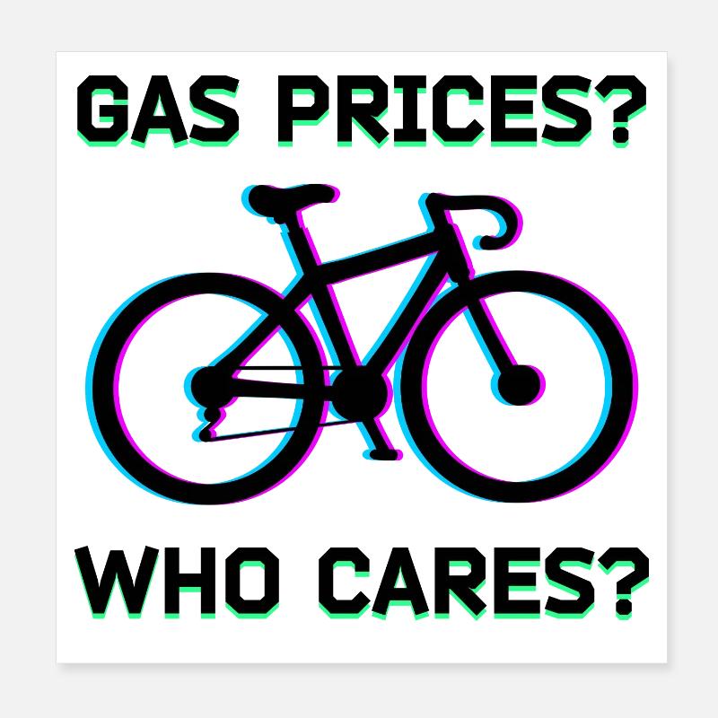 Bicycle Cool Saying Refueling Electric Energy Poster 8" x 8" (20x20 cm)