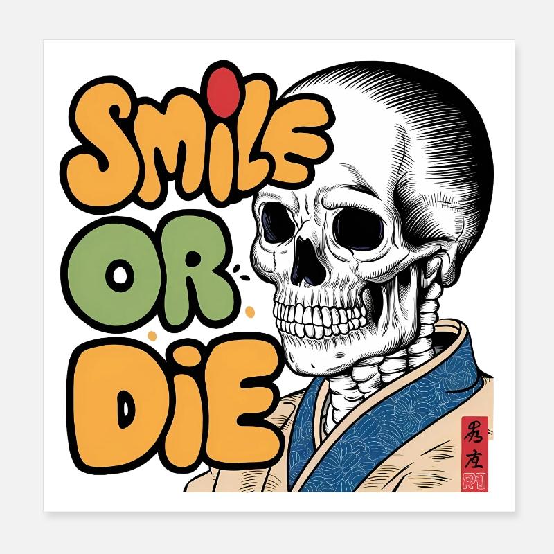 Skeletor with Optimistic Message Poster 8" x 8" (20x20 cm)