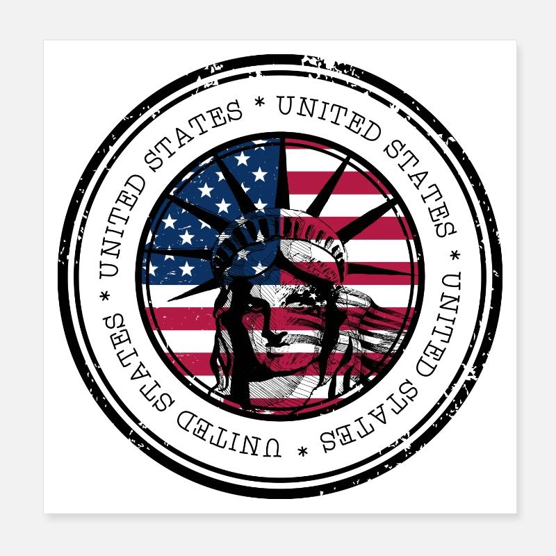 Liberty Flag Circle Poster 8" x 8" (20x20 cm)
