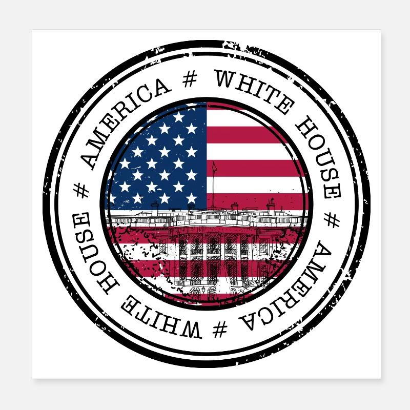 Drapeau Capitole Cercle Poster 20 x 20 cm