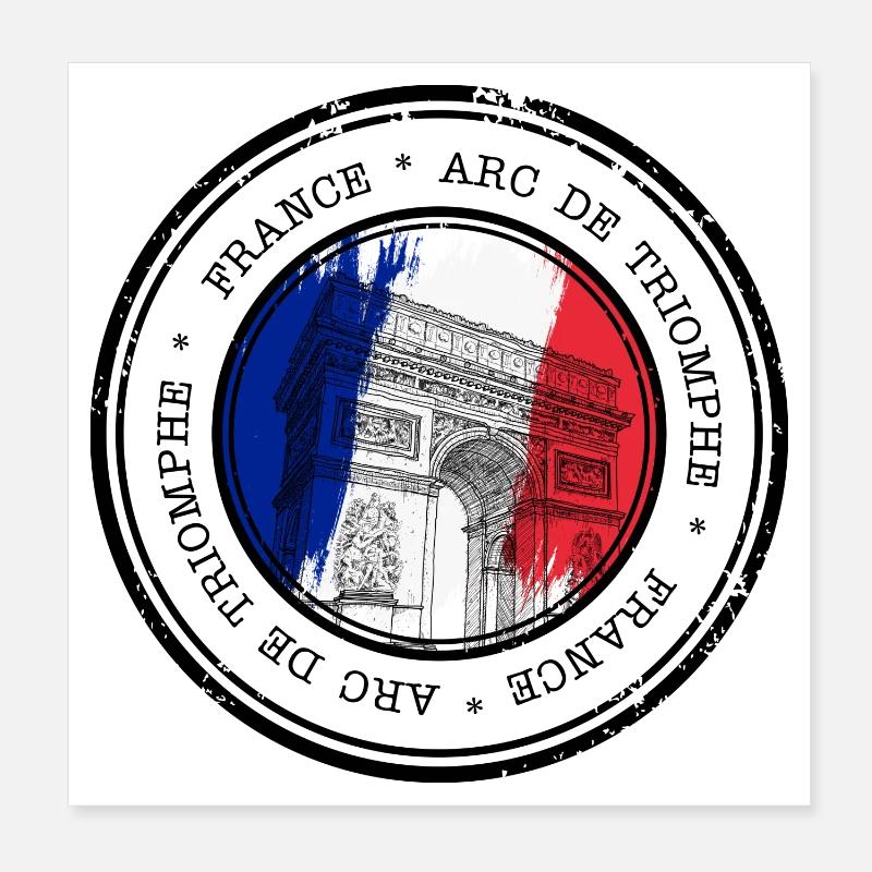 Arc de Paris Cercle Tricolore Poster 20 x 20 cm