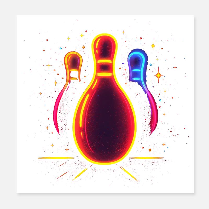 90s Bowling Lovers Poster 8" x 8" (20x20 cm)