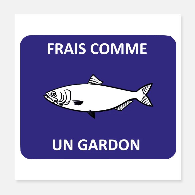 Frais comme un gardon Poster 20 x 20 cm
