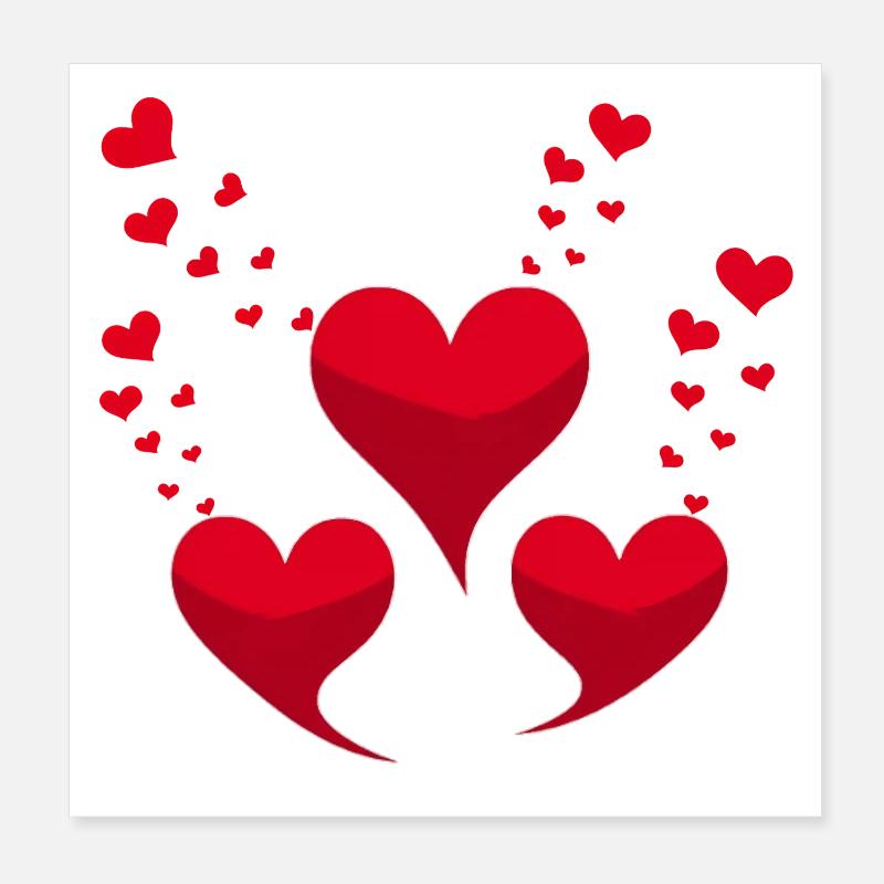 Rote Herzen Poster 20x20 cm
