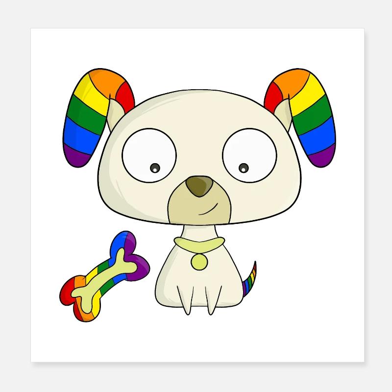 Rainbow puppy Poster 8" x 8" (20x20 cm)