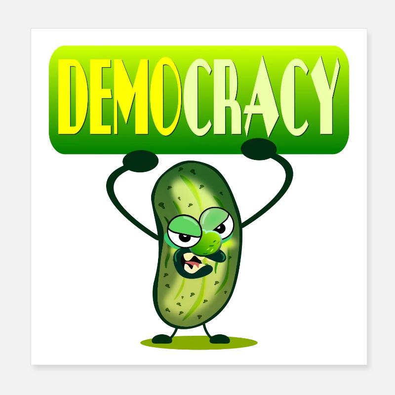 DÉMOCRATIE - CORNICHONS CONCOMBRE Poster 20 x 20 cm