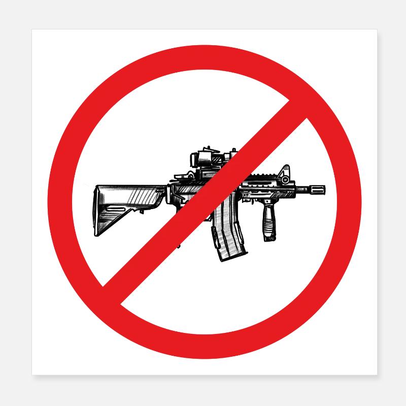 Stop War / Waffe verboten Poster 20x20 cm