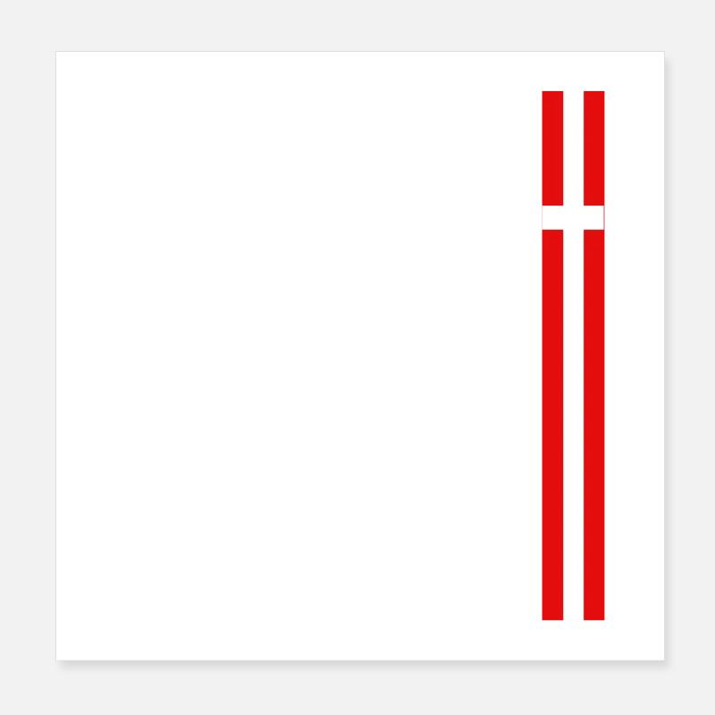 Flagge von Dänemark, dänischer Stolz - Poster 20x20 cm - Weiß
