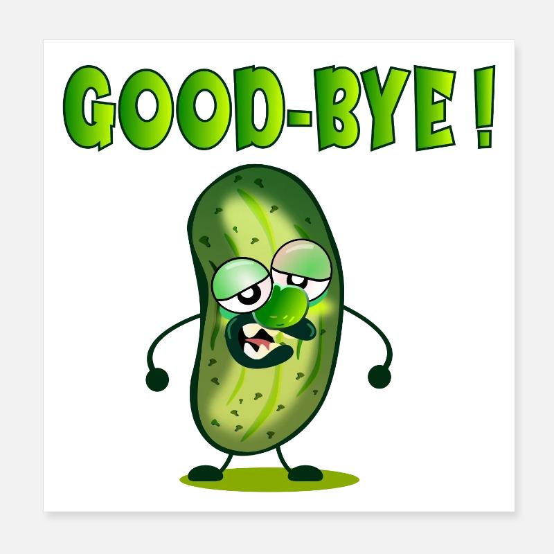 ADIEU AU REVOIR - CORNICHONS Poster 20 x 20 cm