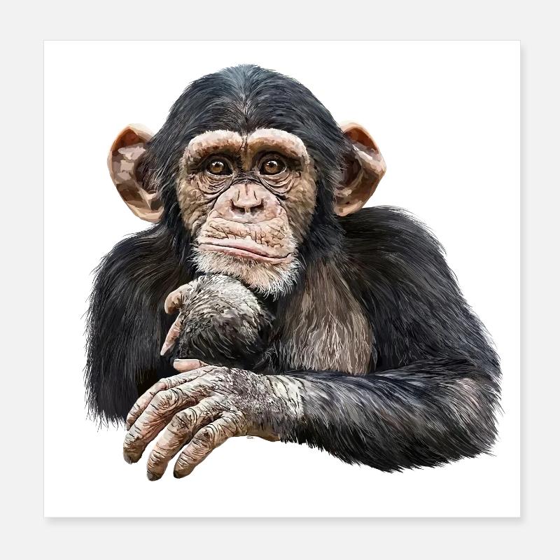 Schimpanse Poster 20x20 cm
