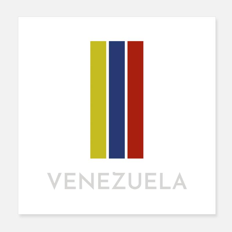 Venezolanische Flagge, Venezolanischer Stolz - Poster 20x20 cm - Weiß