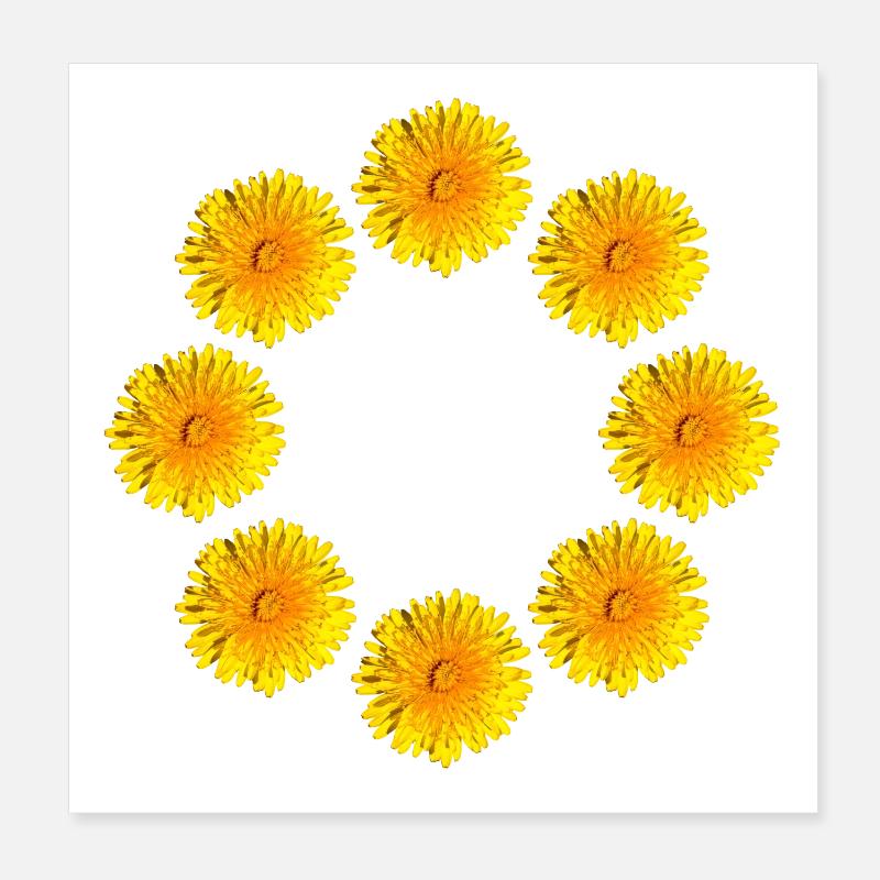LÖWENZAHN III - Poster 20x20 cm - Weiß