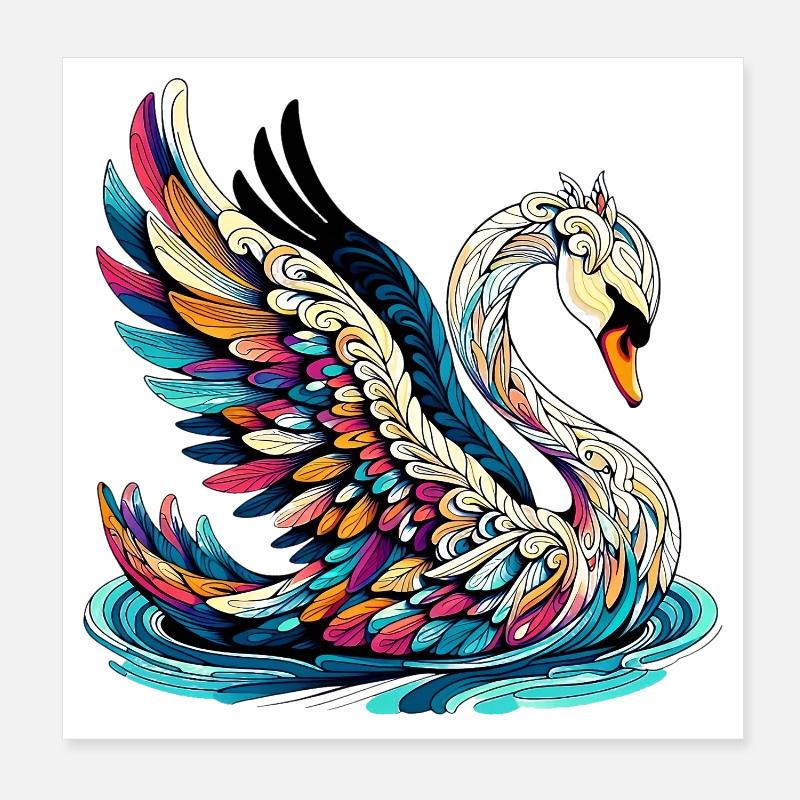 Schwan Poster 20x20 cm