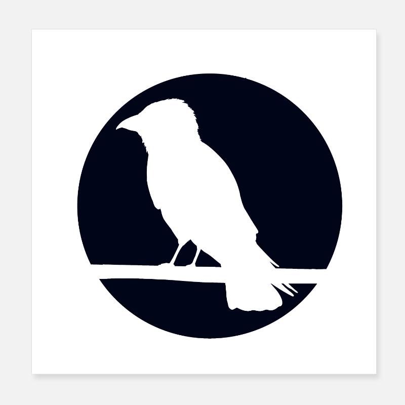 Corbeau sur une branche Poster 20 x 20 cm
