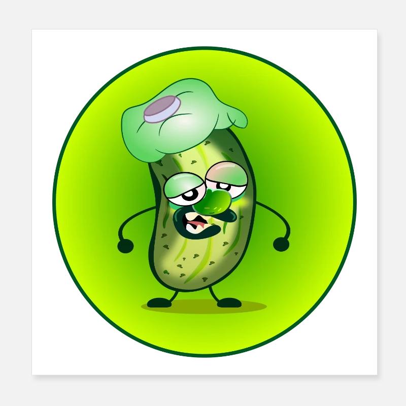 GHERKIN - PICKLEBALL PLAYER - HEADACHE Poster 8" x 8" (20x20 cm)