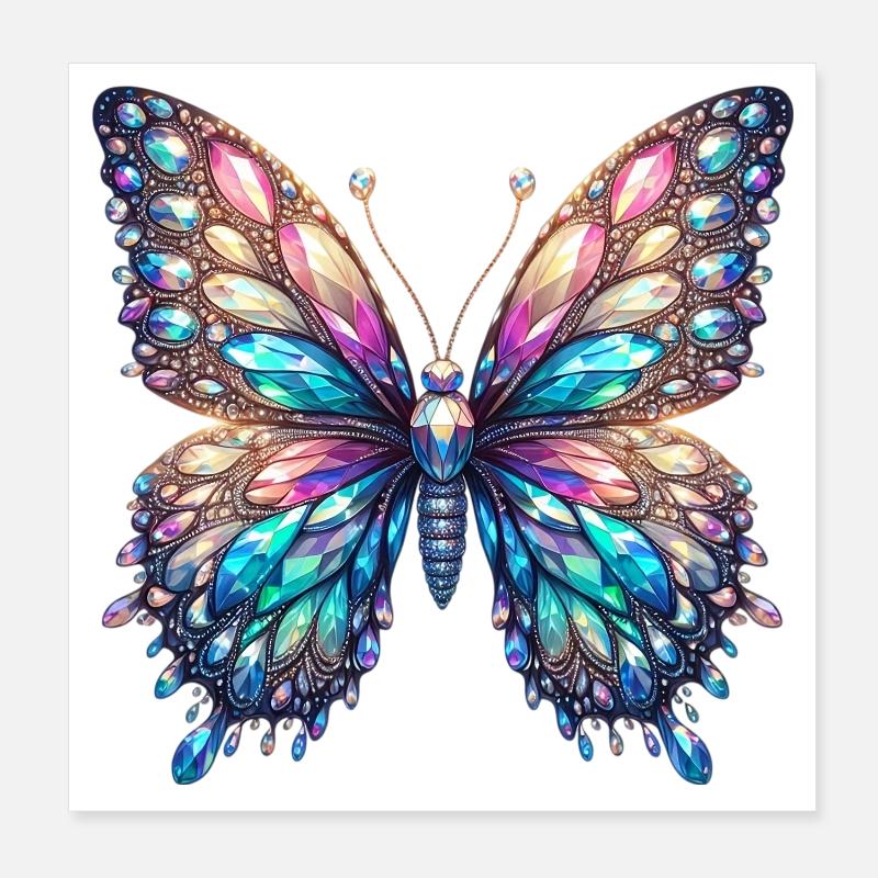 Papillon, Diamant, Diamants, Cristaux, Cristal Poster 20 x 20 cm